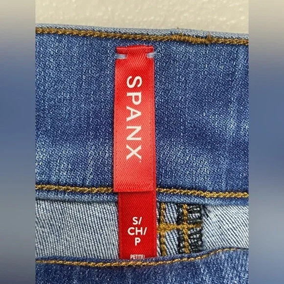 Spanx Ankle Skinny Pull On Jeans In Light Vintage Wash - Size Small Petite - New - Picture 7 of 12